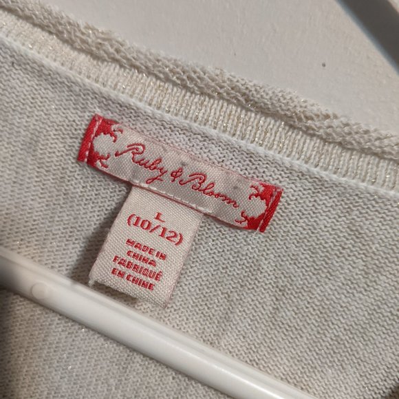 Ruby & Bloom Cream Long Sleeve bolero size 10 - Picture 2 of 3